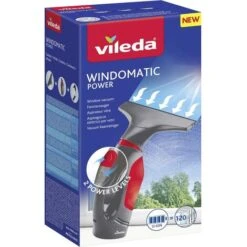 Vileda Windowmatic POWER Aspirapolvere Per Finestre Grigio, Rosso
