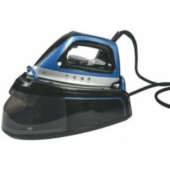 BLU METALLICO FERRO DA STIRO CON CALDAIA RICARICA CONTINUA 2400 W