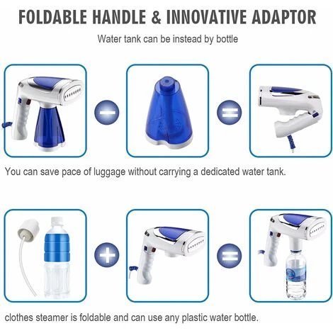 HIASDFLS Piroscafo Da Viaggio, Stendibiancheria, Ferro Da Stiro A Vapore, Riscaldamento 25S, Mini Formato Con Serbatoio D'acqua Da 250 Ml, Ferro Da Stiro Portatile Da Viaggio Per Tutti I Tessuti, Senz 7 HIASDFLS Piroscafo Da Viaggio, Stendibiancheria, Ferro Da Stiro A Vapore, Riscaldamento 25S, Mini Formato Con Serbatoio D'acqua Da 250 Ml, Ferro Da Stiro Portatile Da Viaggio Per Tutti I Tessuti, Senz - immagine 5