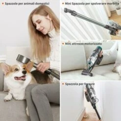 ULTENIC U11 Pro - Aspirapolvere Senza Fili U11 Pro, 25000Pa, Scopa Elettrica Potente Con Display Touch, Autonomia 50 Minuti, Boost Tappeto, 4 Spazzole Per Pavimento, Tappeto, Tenda, Peli Animali -Pulizia Della Casa 60255361 5