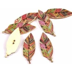50 Pz/set Foglia D'acero Stampato Bottoni In Legno Colore Abbagliante Bottoni Decorativi Vestiti Cappelli E Sciarpe Accessori Bottoni -Pulizia Della Casa 63847224 3