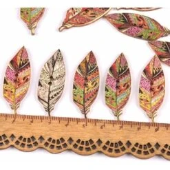 50 Pz/set Foglia D'acero Stampato Bottoni In Legno Colore Abbagliante Bottoni Decorativi Vestiti Cappelli E Sciarpe Accessori Bottoni -Pulizia Della Casa 63847224 4