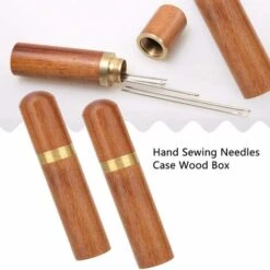 Scatola Per Aghi Scatola In Legno, 2 Pezzi Porta Aghi In Legno Scatole Per Aghi Da Cucire Mini Scatola Universale Per Aghi Da Cucire Per La Conservazione Dell'ago, Stoccaggio Per Stuzzicadenti -Pulizia Della Casa 63853738 3