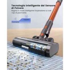 HONITURE S11 Scopa Elettrica Senza Fili,33Kpa/400W Aspirapolvere Senza Fili Potente Con Display Touch E LED,Prevenire L'avvolgimento Dei Capelli,Aspiratore Senza Filo Per Peli Animali -Pulizia Della Casa 63921489 4