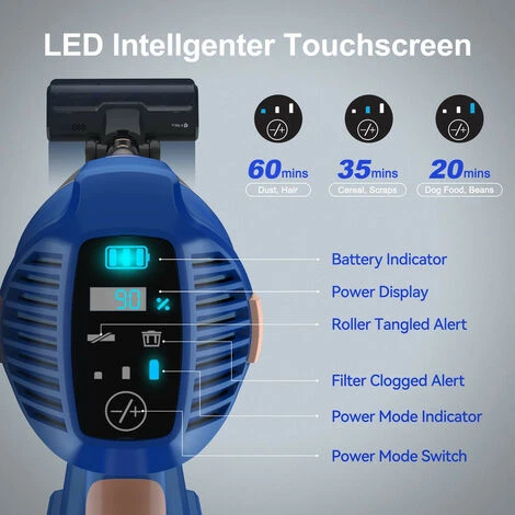 Aspirapolvere A Batteria Yisora 25 KPA, Aspirapolvere 2 In 1, Aspirapolvere A Sacco E Senza Fili, Display A LED, Motore Brushless Da 265 W Fino A 60 Minuti, Aspirapolvere Senza Sacchetto Per Tappeti, Pavimenti, Peli Di Animali Domestici 6 Aspirapolvere A Batteria Yisora 25 KPA, Aspirapolvere 2 In 1, Aspirapolvere A Sacco E Senza Fili, Display A LED, Motore Brushless Da 265 W Fino A 60 Minuti, Aspirapolvere Senza Sacchetto Per Tappeti, Pavimenti, Peli Di Animali Domestici - immagine 4