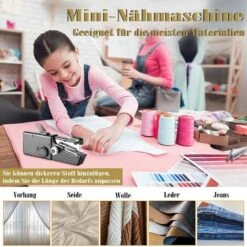 Mini Macchina Da Cucire Portatile - Macchina Da Cucire Portatile Portatile - Macchina Da Cucire Elettrica Portatile Per Adulti - Adatto Per Tessuti, Viaggi Domestici Fai-da-te, Abbigliamento -Pulizia Della Casa 70836265 4