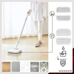 Woozoo ® By Ohyama, Set Di 2 Tamponi Morbidi, Progettato Per Assorbire Liquidi, Poliestere/nylon, Lavabile A Mano, Per Electric Mop IC-M01 - Soft PadMC-S01 - Bianco -Pulizia Della Casa 70878081 3