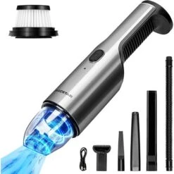 ASPIRAPOLVERE PORTATILE SENZA FILI PER AUTO CASA POTENTE USB RICARICABILE LEGGER