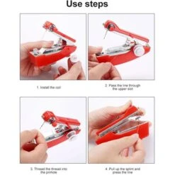 Mini Macchina Da Cucire Rossa Abbigliamento Da Cucito Senza Fili Accessori Utili Per Utensili Manuali Per Macchine Da Cucire Portatili -Pulizia Della Casa 76354369 5