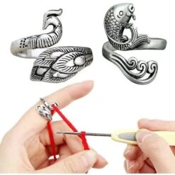 Fiocchi Da Cucito Accessori Passanti Lavorati A Maglia Fiocchi All'uncinetto Fiocchi Per Le Dita Regolabili, Stile Pavone 10 Fiocchi Da Cucito Accessori Passanti Lavorati A Maglia Fiocchi All'uncinetto Fiocchi Per Le Dita Regolabili, Stile Pavone -Pulizia Della Casa 81292344 4