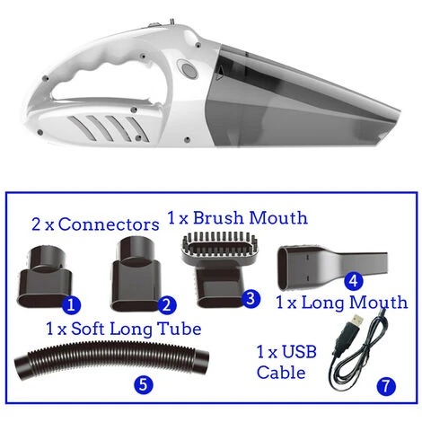 Aspirapolvere Per Auto Senza Fili 4 In 1 Da 120 W Con Ricarica USB Aspirapolvere Umido E Secco-nero 6 Aspirapolvere Per Auto Senza Fili 4 In 1 Da 120 W Con Ricarica USB Aspirapolvere Umido E Secco-nero - immagine 4