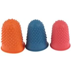 Ditale In Gomma Traspirante In Silicone Con Punta Delle Dita, Copridito, Quilting, Cucito, 5 Pezzi (arancione)