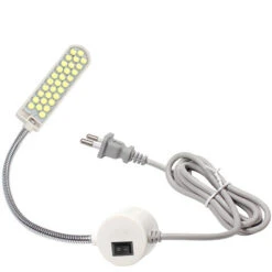 AC110-245V 2W 30LED Luce Per Macchina Da Cucire Lampada Base Fissa Magnetica Flessibile Tubo Flessibile Design A Collo D'Oca Per Lavori Domestici Lavori Domestici (30led Eu Plug)