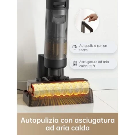 Dreame H12 Pro Aspirapolvere Lavapavimenti Senza Fili, Pulizia Bordi, Autopulente, Asciugatura Ad Aria Calda, Serbatoio Acqua 900 Ml, 35min Autonomia, Pavimenti Duri, Peli Animali Domestici 7 Dreame H12 Pro Aspirapolvere Lavapavimenti Senza Fili, Pulizia Bordi, Autopulente, Asciugatura Ad Aria Calda, Serbatoio Acqua 900 Ml, 35min Autonomia, Pavimenti Duri, Peli Animali Domestici - immagine 5