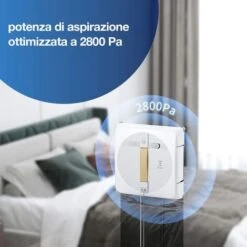 ECOVACS Winbot W1 Pro Robot Per La Pulizia Delle Finestre, Pulizia Intelligente Con Win Slam 3.0, Potenza 2800 Pa, Tecnologia Di Rilevamento Dei Bordi, ‎Bianco, 32 X 12.5 X 31 Cm 2 Kg -Pulizia Della Casa 86328918 4