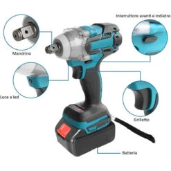 Trapano Avvitatore A Doppia Batteria Ad Impulsi Litio 20V Con Valigetta POB-280 -Pulizia Della Casa 86814948 4