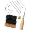 12 Pezzi Kit Di Strumenti Per Artigianato In Pelle, Aghi Da Cucito, Filo Cerato, Cordoncino, Punteruolo, Ditale Per Cucire, Riparazione In Pelle Fai Da Te (12 Pezzi)