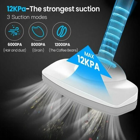 Scopa Elettrica Senza Filo Senza Sacco 12000 Pa Con Luce LED Frontale Autonomia Batteria 6000 MAh 30 Min Tempo Di Ricarica 4-5 H 5 Scopa Elettrica Senza Filo Senza Sacco 12000 Pa Con Luce LED Frontale Autonomia Batteria 6000 MAh 30 Min Tempo Di Ricarica 4-5 H - immagine 3