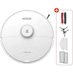 Roborock S8,Aspirateur Robot Blanc PreciSense® LiDAR Navigation Brosse DuoRoller Cartographie 3D Puissance 6000pa Système VibraRise®(Mise à Niveau Du S7)- S8