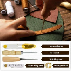 29 Pezzi Kit Da Cucito In Pelle Aghi Da Cucito Per Cucire Cordino Per Filo Nastro Per Misurare Nastro Per Cucire Ditale Fai Da Te Mestiere In Pelle, 29 Pezzi -Pulizia Della Casa 93427987 4