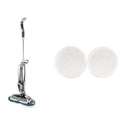 BISSELL 2240N SpinWave Cordless, Mocio Elettrico Ad Azione Rotante Con Spray Integrato, Sistema Di Pulizia Per Pavimenti Duri + Dischi Per Spinwave, Morbidi, Tessuto