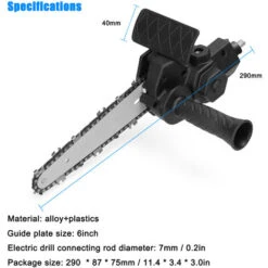 Trapano Elettrico Da 6 Pollici Modificato In Accessorio Per Motosega Elettrica Accessorio Per Motoseghe Elettriche Pratico Set Di Strumenti Di Modifica Utensile Da Taglio Per La Lavorazione Del Legno -Pulizia Della Casa 96716095 5