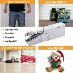 Mini Macchina Da Cucire Elettrica Portatile Con Accessori Per Cucire Per Tessuti… -Pulizia Della Casa 97074278 4