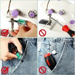 Kit Mini Cacciavite Corto Per Macchina Da Cucire Include Cacciavite A Testa Piatta/Intaglio E Cacciavite Phillips Per Riparazione Fai-da-Te, 2 Pezzi ， -Pulizia Della Casa 99776743 3