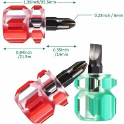 Kit Mini Cacciavite Corto Per Macchina Da Cucire Include Cacciavite A Testa Piatta/Intaglio E Cacciavite Phillips Per Riparazione Fai-da-Te, 2 Pezzi ， -Pulizia Della Casa 99776743 4